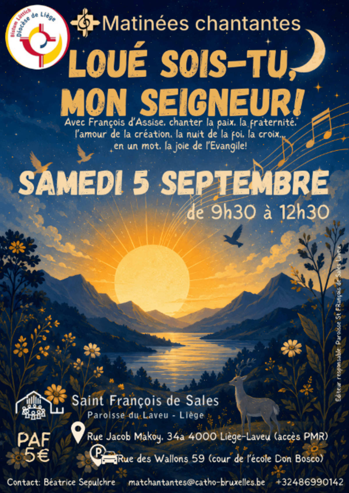 Samedi 5 septembre de 9h30 à 12h30 matinée&nbsp;chantante